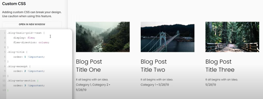 How to reorder the blog list text in Squarespace 