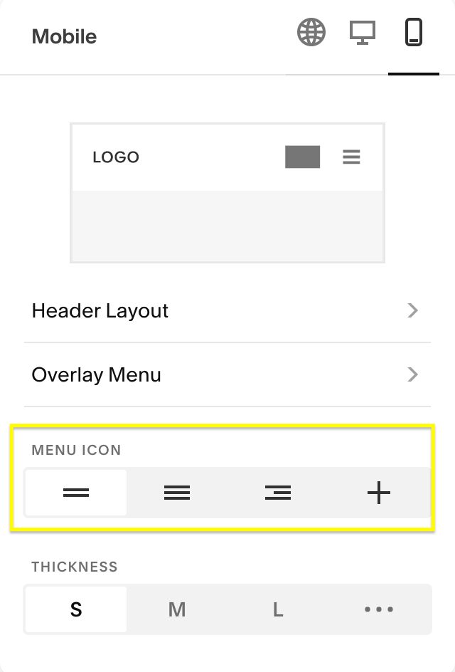 How to customize mobile menu in Squarespace