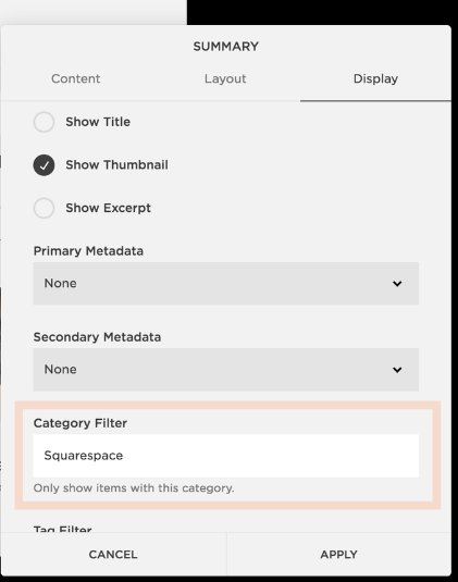 How to use a summary block in Squarespace